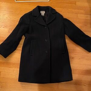 L.L. Bean Women's Lambswool Navy Pea Coat